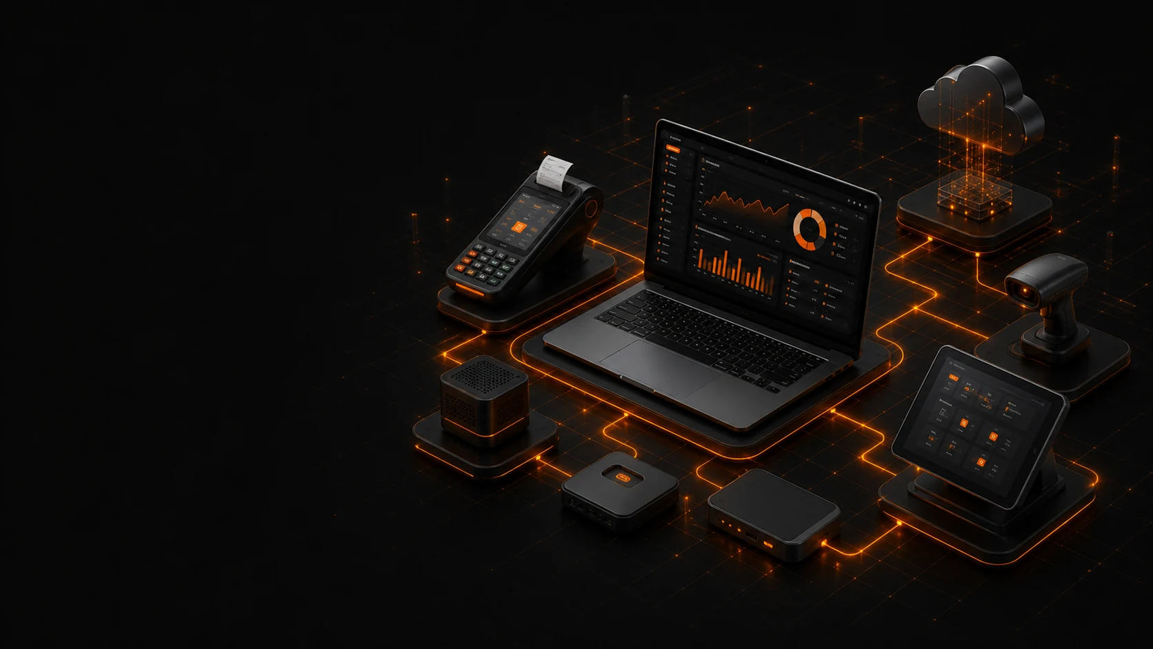 Connected business software and devices represented as one operational platform